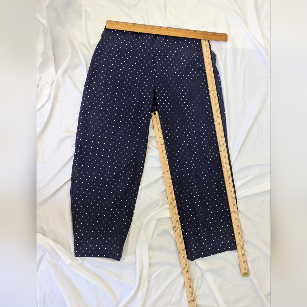 Lands End M Capri Polka Dot Vacation Hidden Zip pocket Comfort Stretch Casual - Picture 5 of 12
